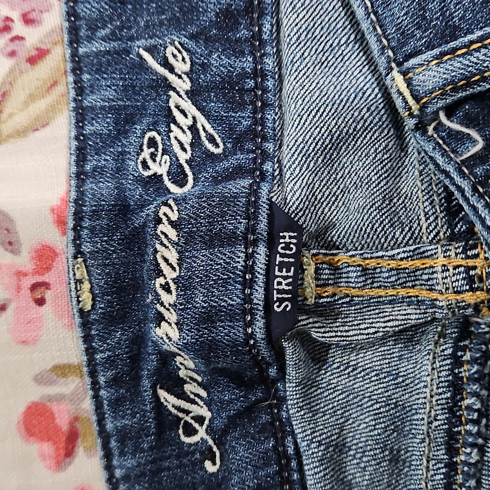 American Eagle Blue Flare Wide Leg Jeans SIZE 2 ARTIST - Picture 2 of 5